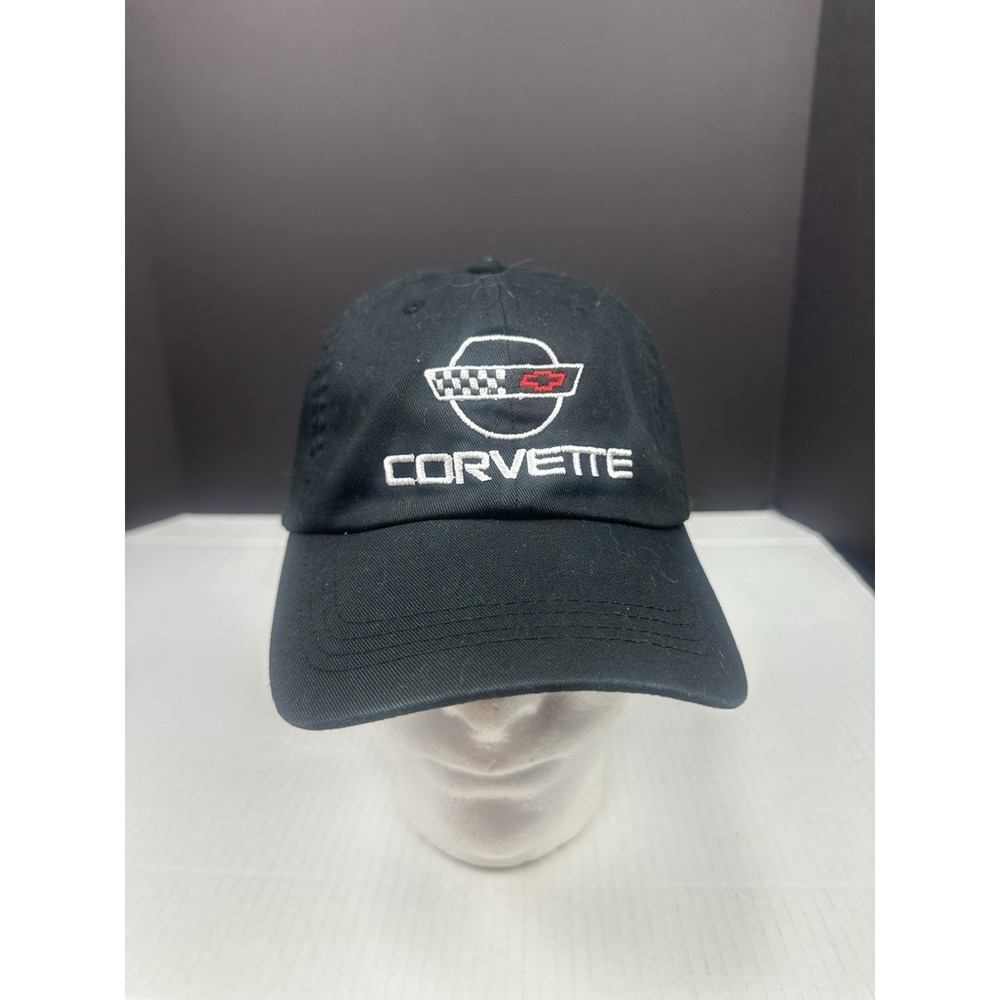 Corvette Mad House High Performance Apparel Relaxed-Fit Strapback Black Hat Cap - Picture 2 of 6